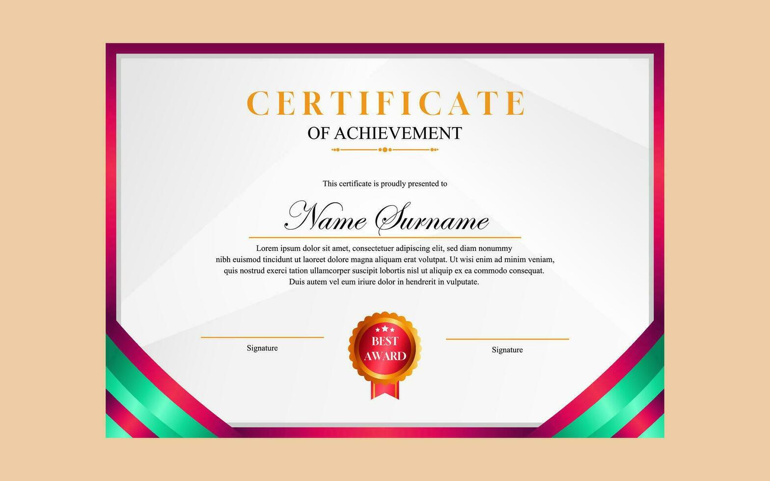 modern simple certificate design a4 luxury certificate vector