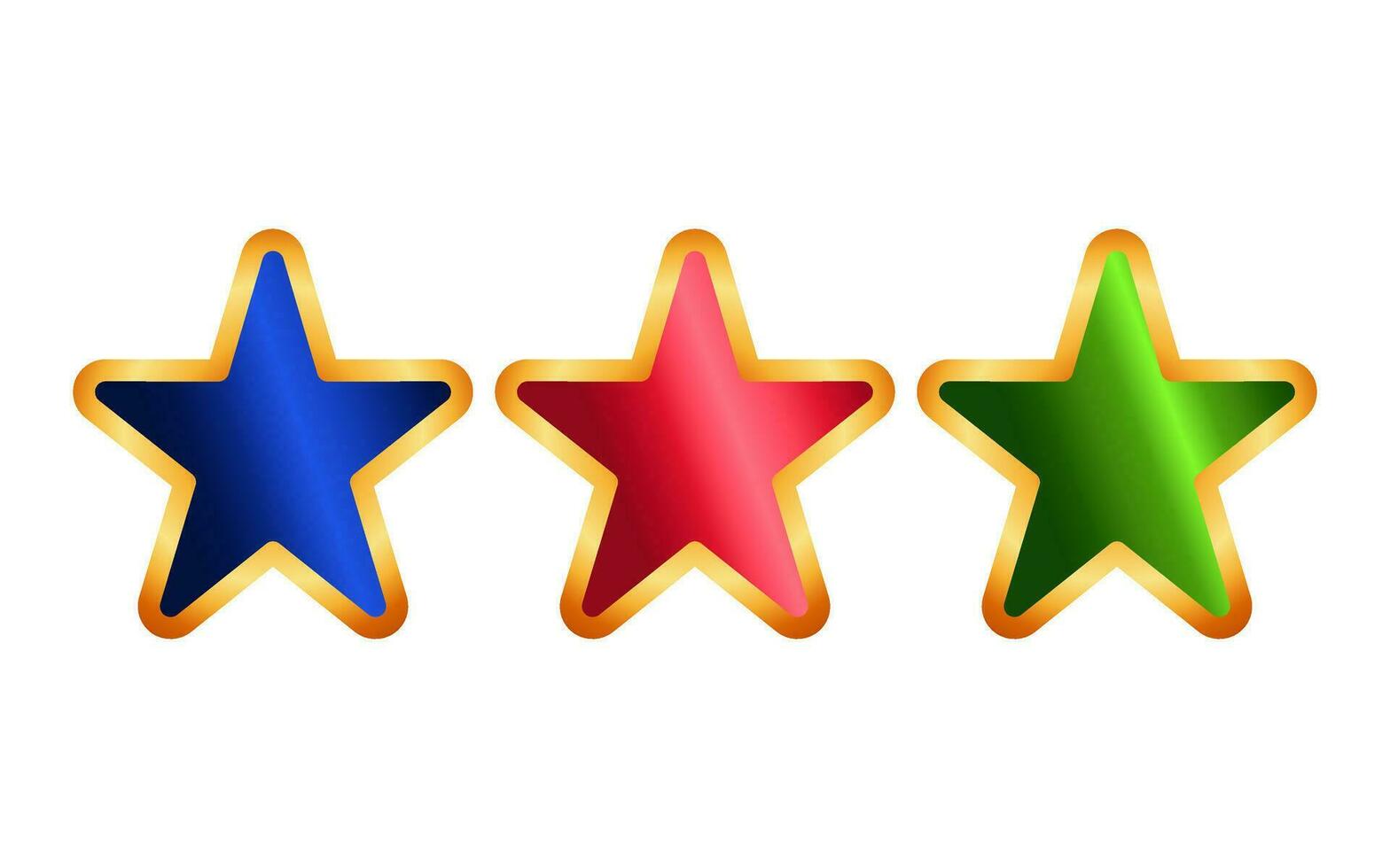 star gradation color blue red green gold combination vector