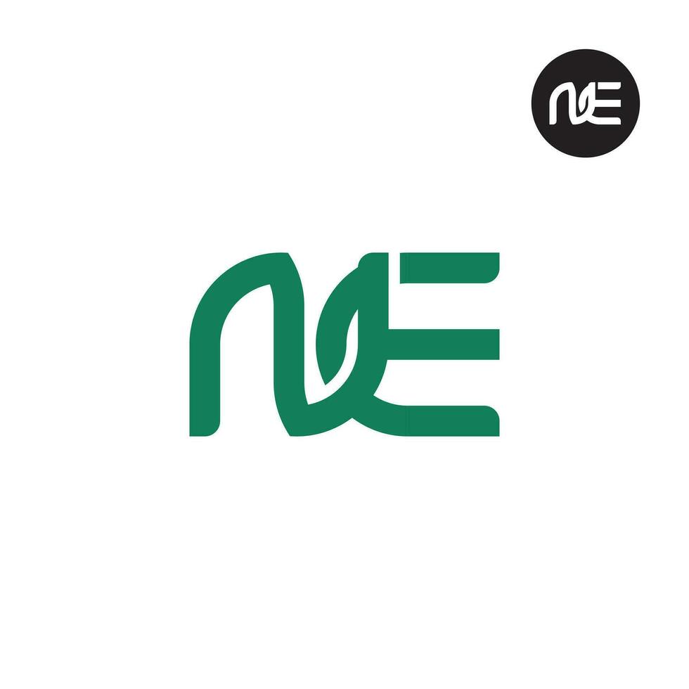 Letter NE Monogram Logo Design vector