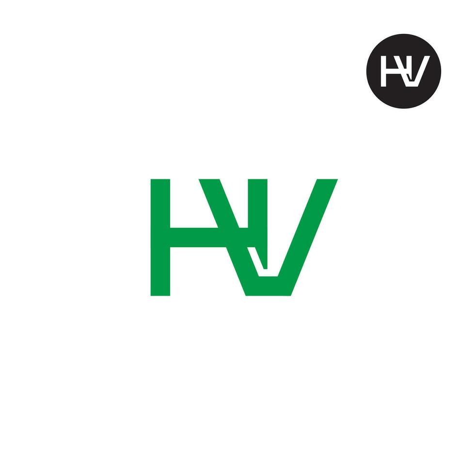 Letter HV Monogram Logo Design vector