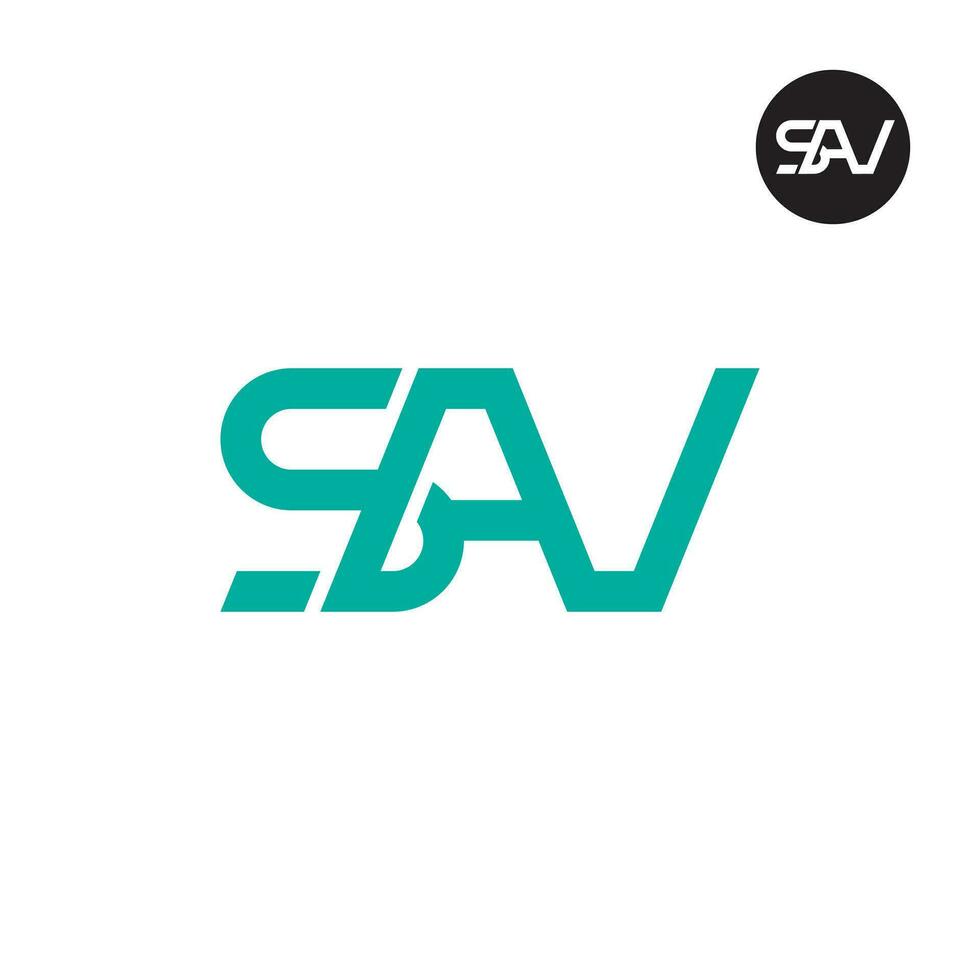 letra sav monograma logo diseño vector