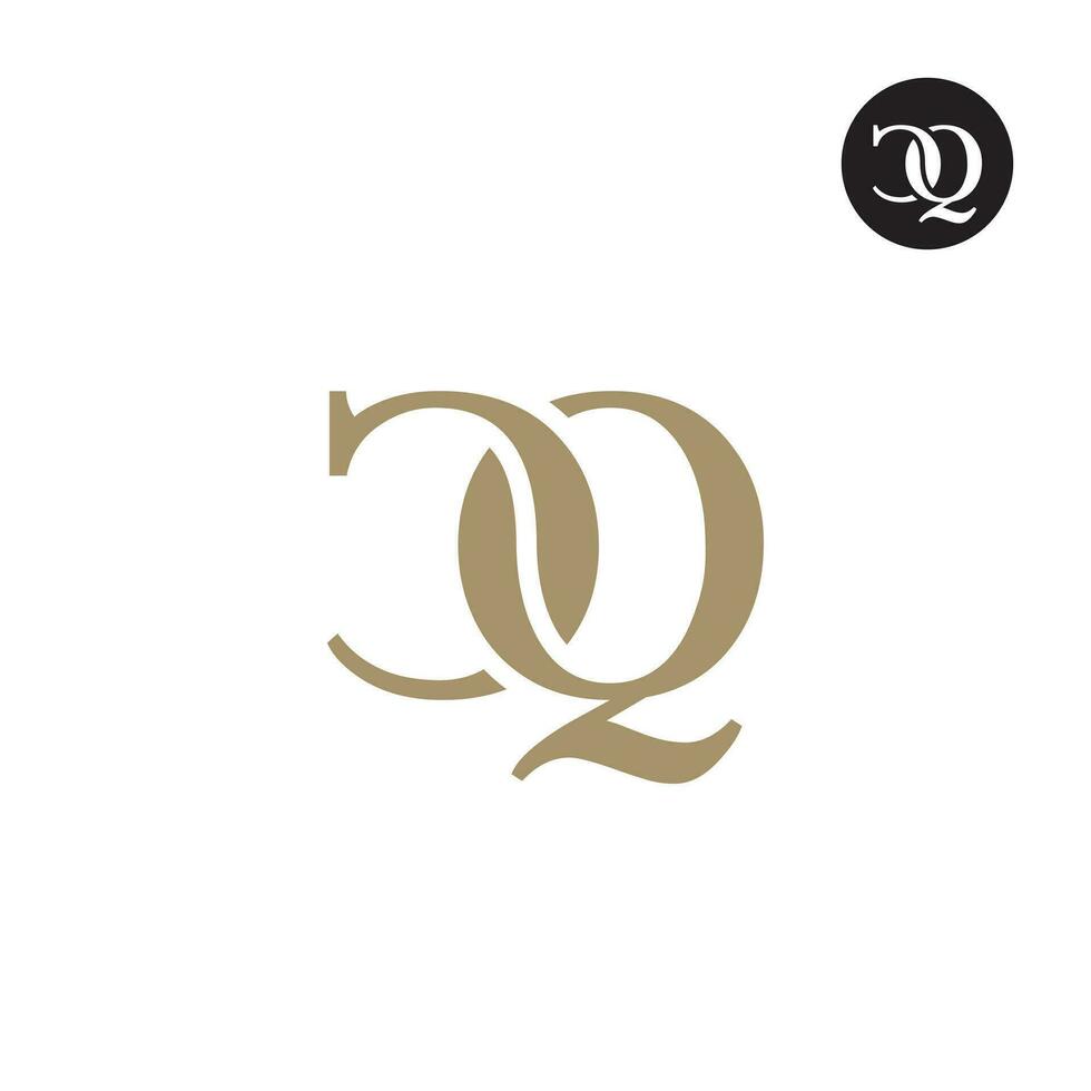 lujo moderno serif letra cq monograma logo diseño vector
