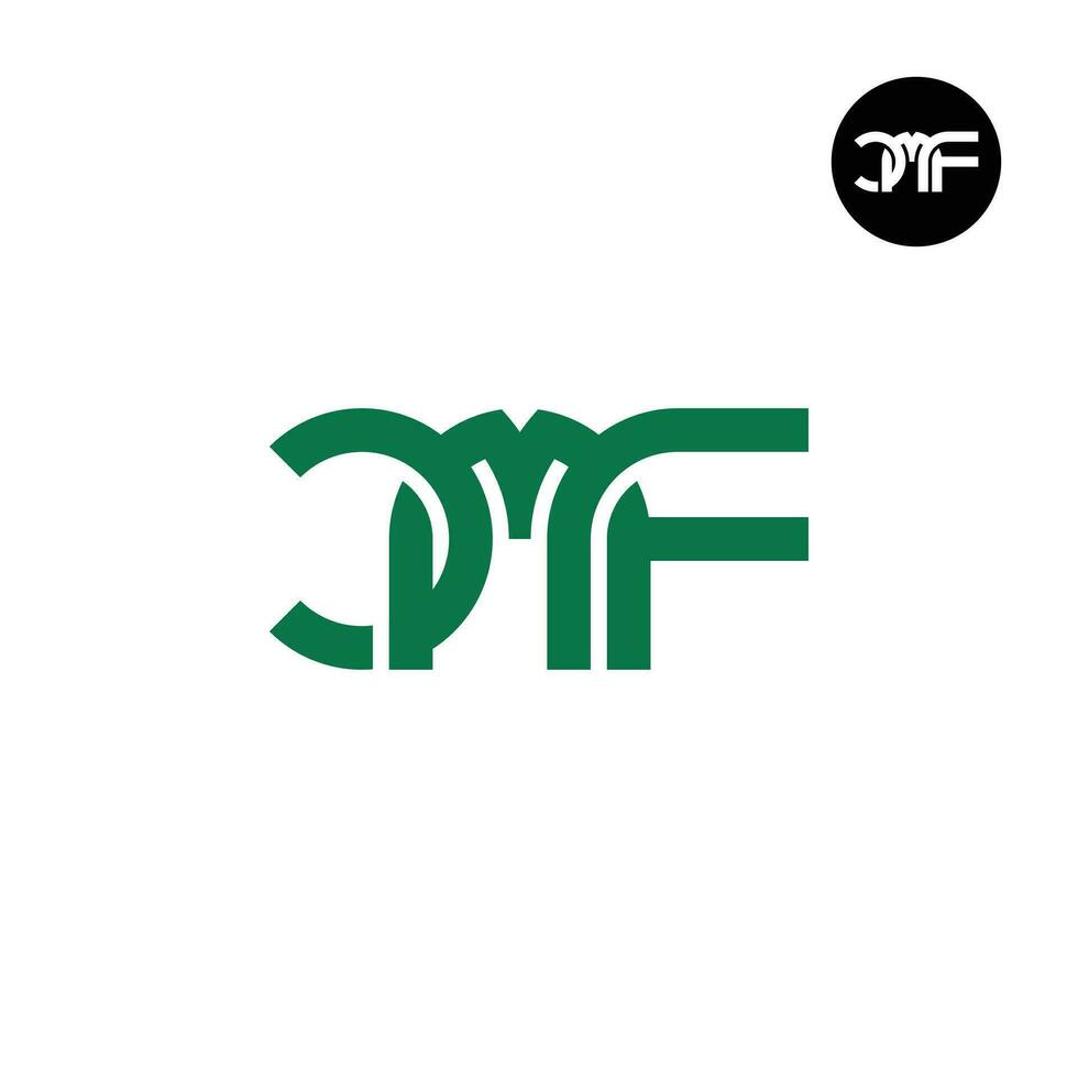 letra cmf monograma logo diseño vector