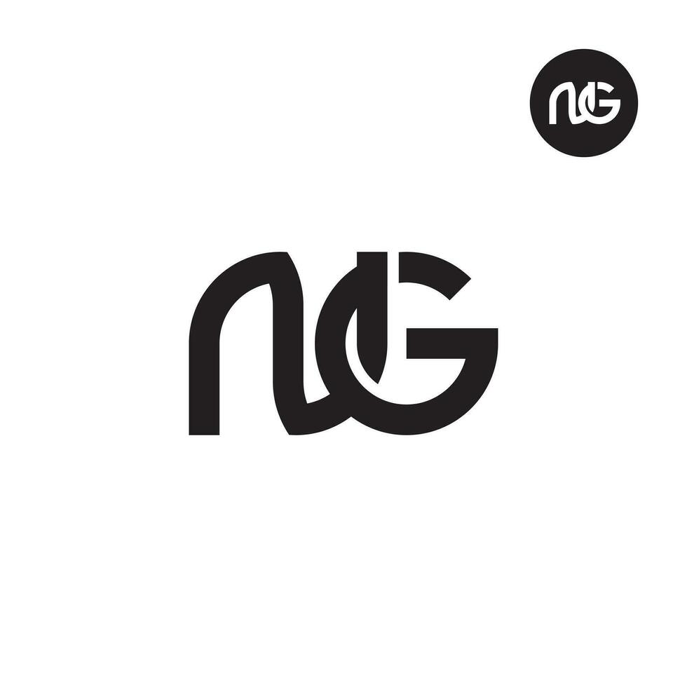 letra ng monograma logo diseño vector