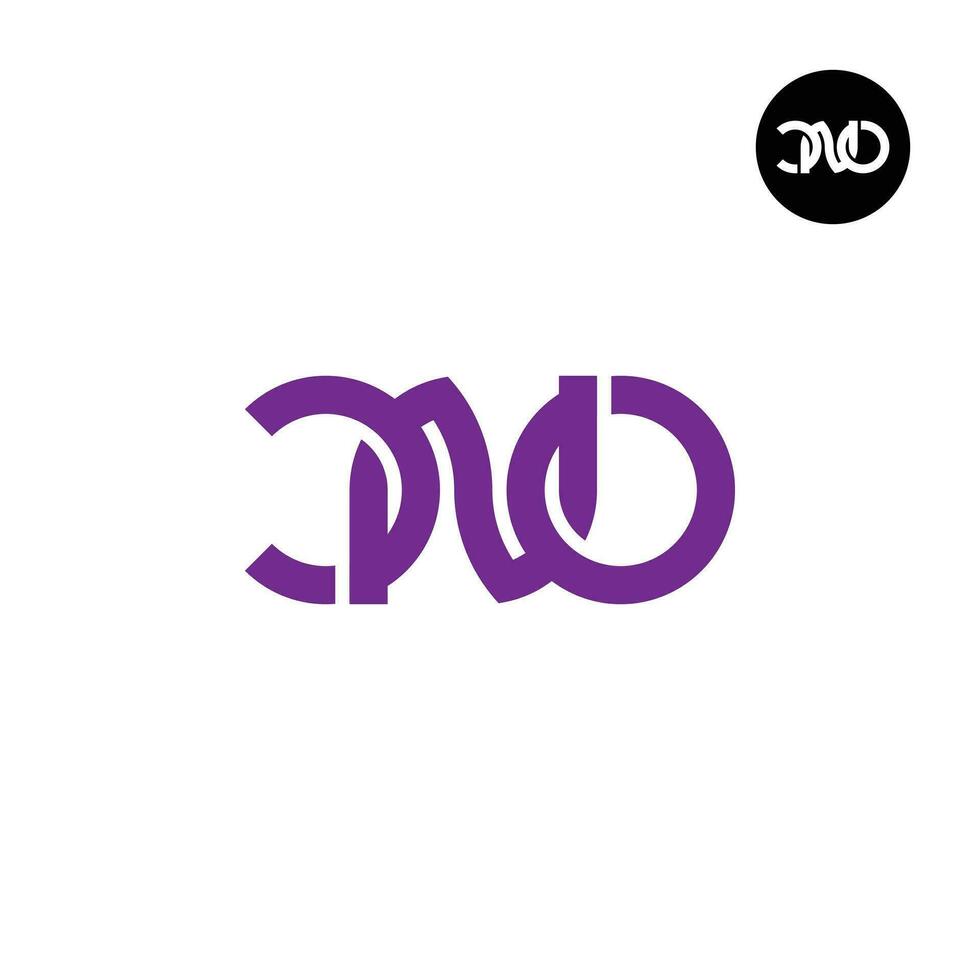 letra cno monograma logo diseño vector