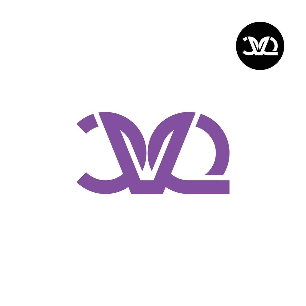 letra cvq monograma logo diseño vector