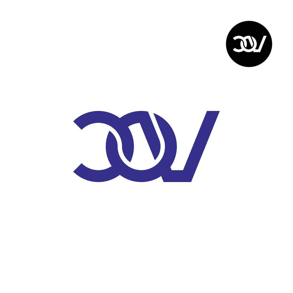 letra cov monograma logo diseño vector