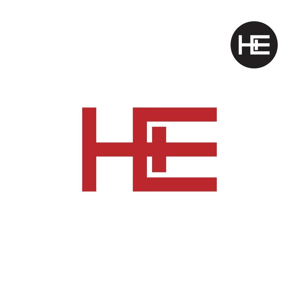 Letter HE Monogram Logo Design vector
