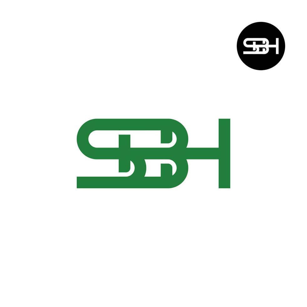 letra sbh monograma logo diseño vector