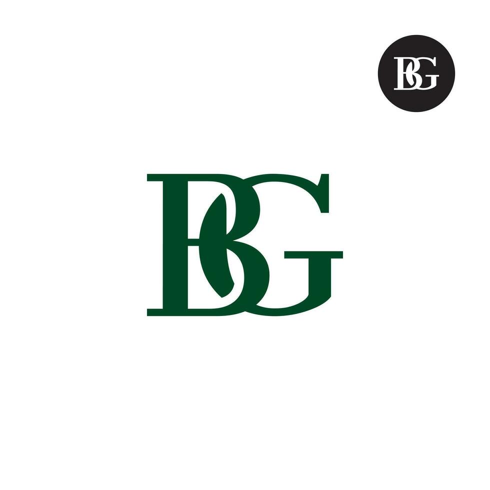 Luxury Modern Serif Letter BG Monogram Logo Design vector