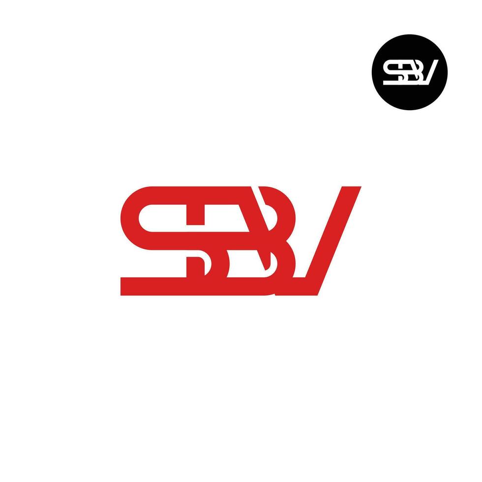 letra sbv monograma logo diseño vector