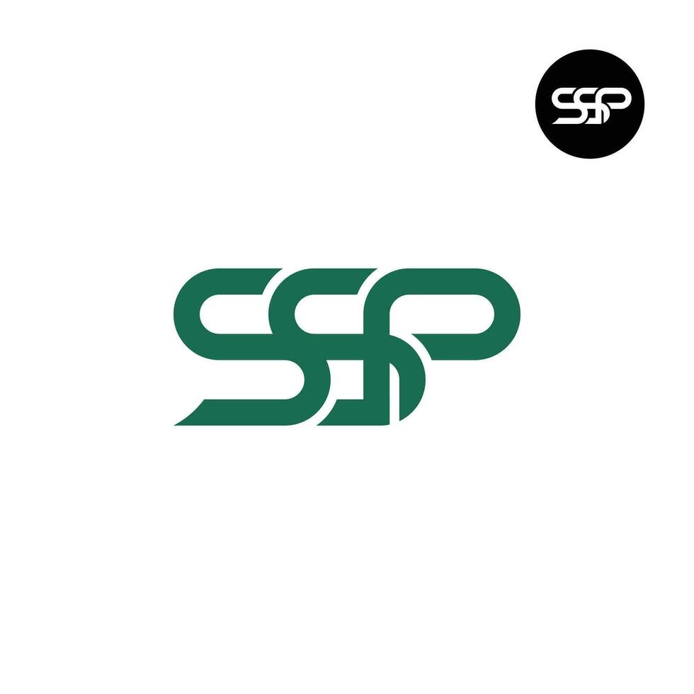 letra ssp monograma logo diseño vector