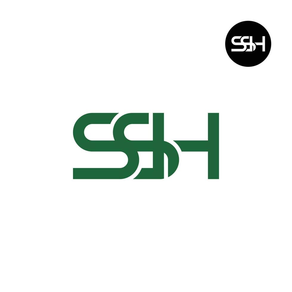 letra ssh monograma logo diseño vector