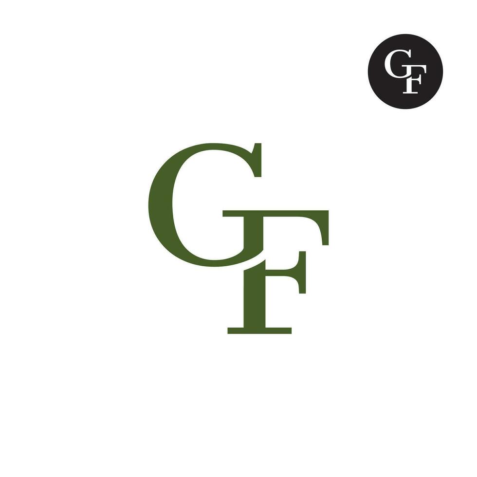 Luxury Modern Serif Letter GF Monogram Logo Design vector