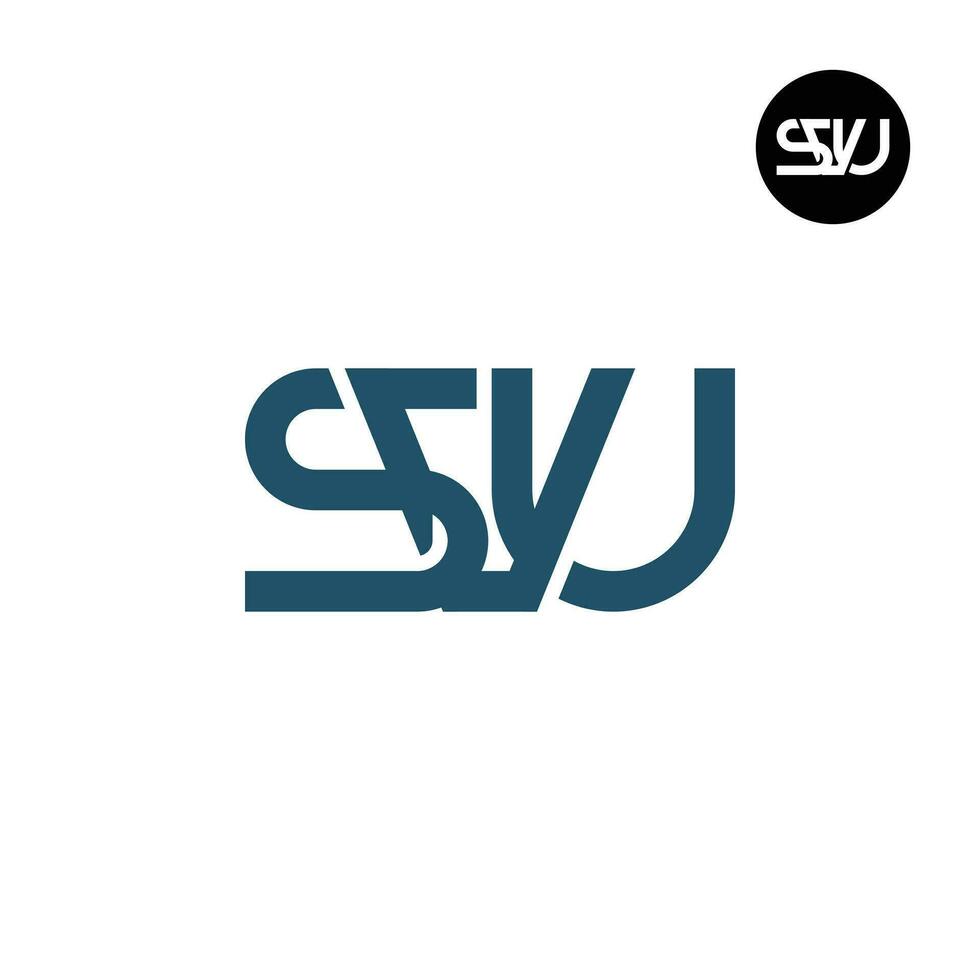 letra svu monograma logo diseño vector