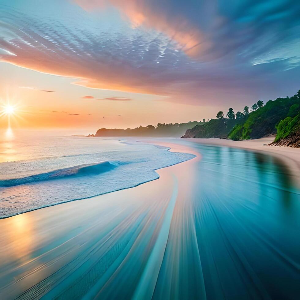 Beach day with palm trees photo