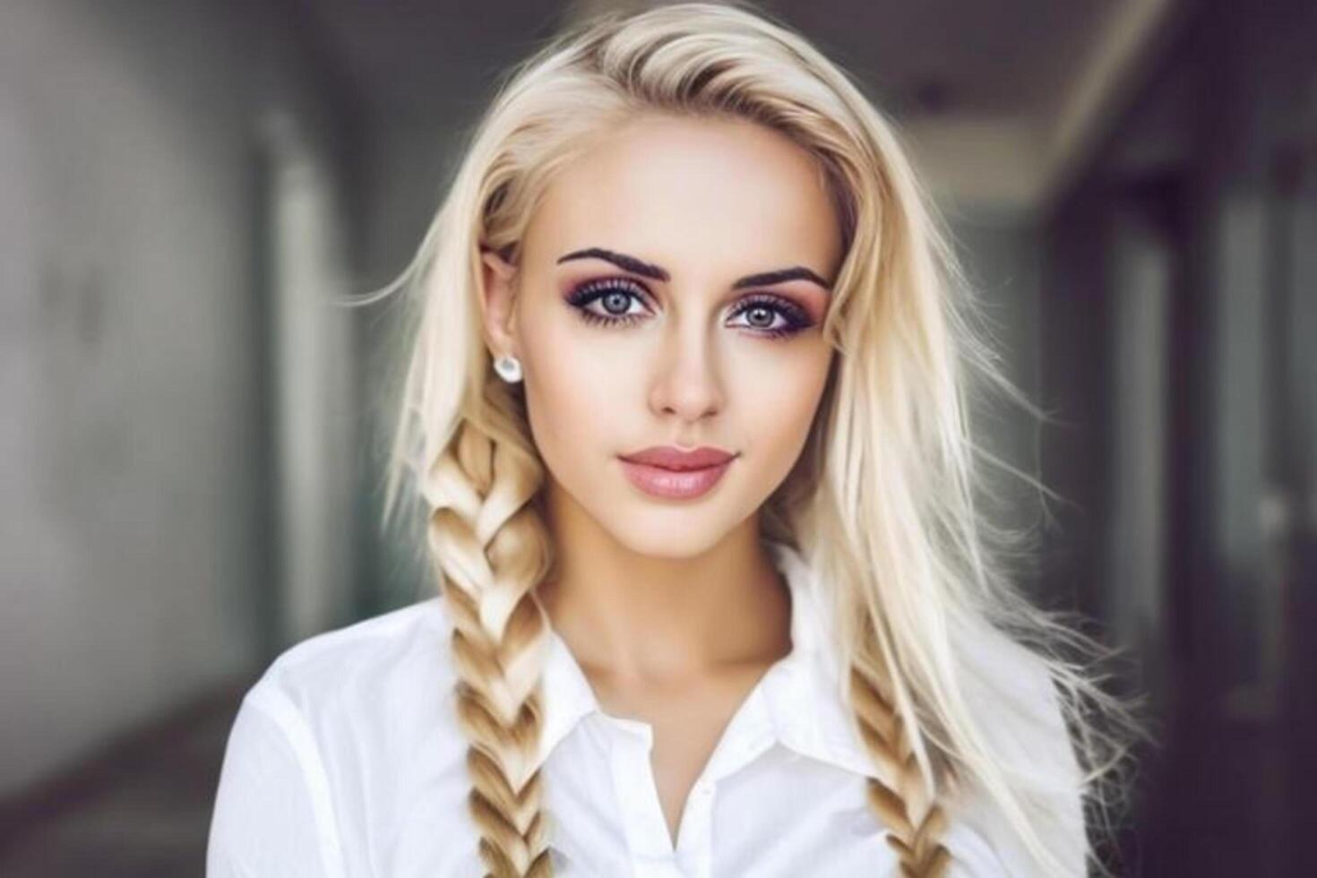 A woman with a white shirt photo