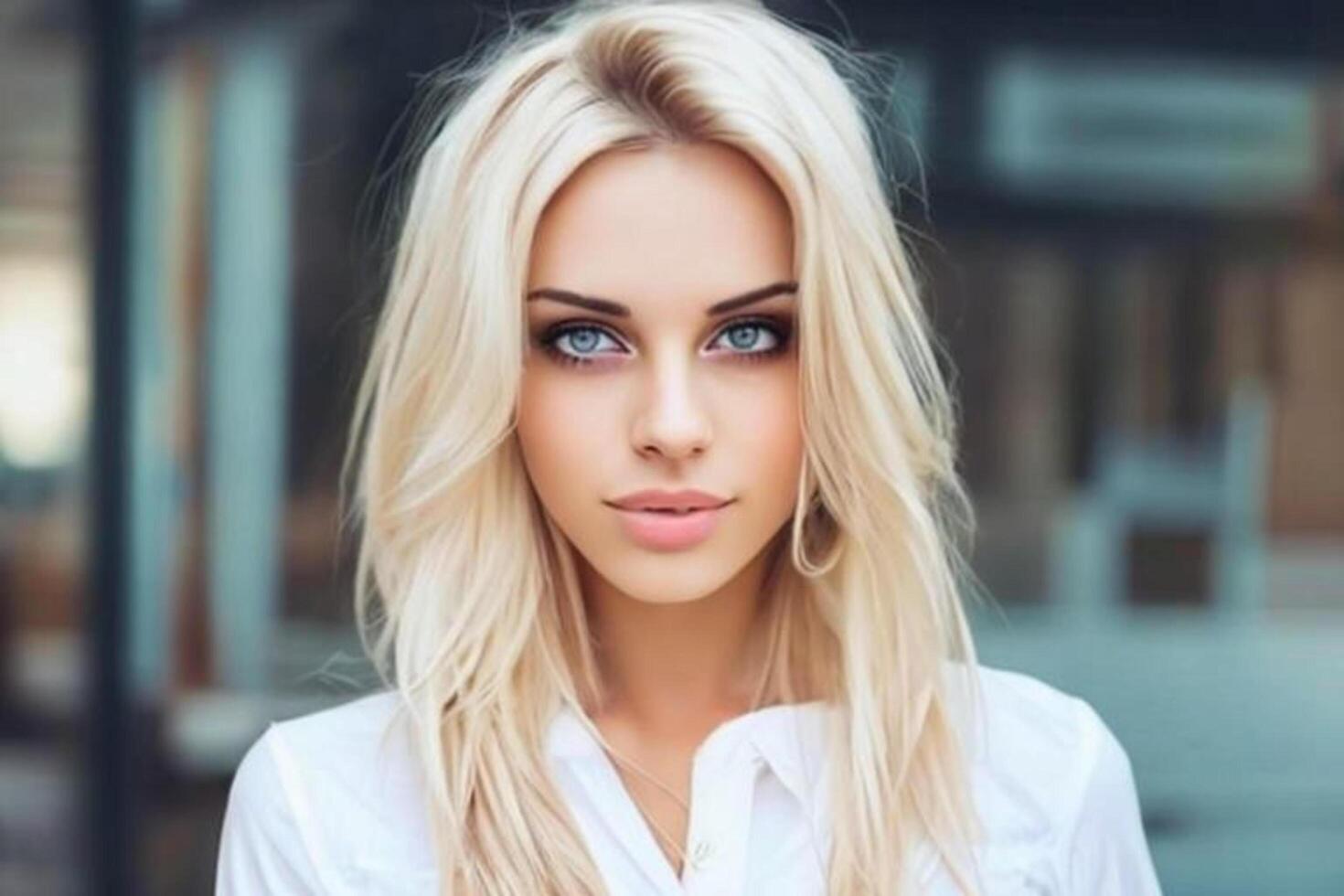 A woman with a white shirt photo