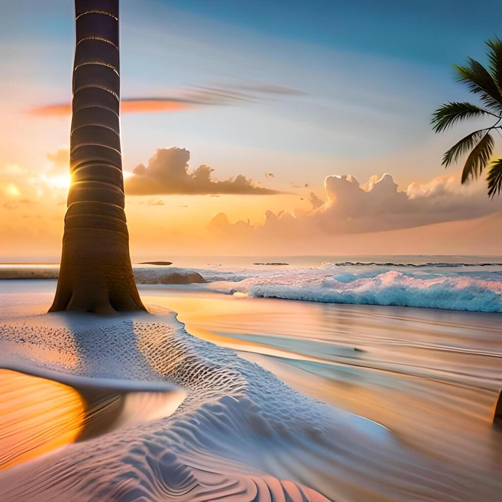 Beach Day With Palm Trees photo