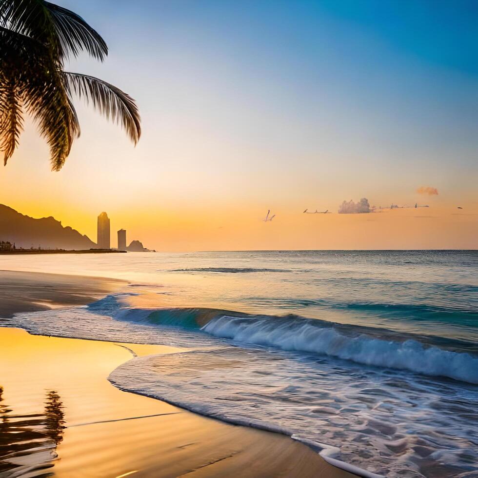 Beach Day With Palm Trees photo