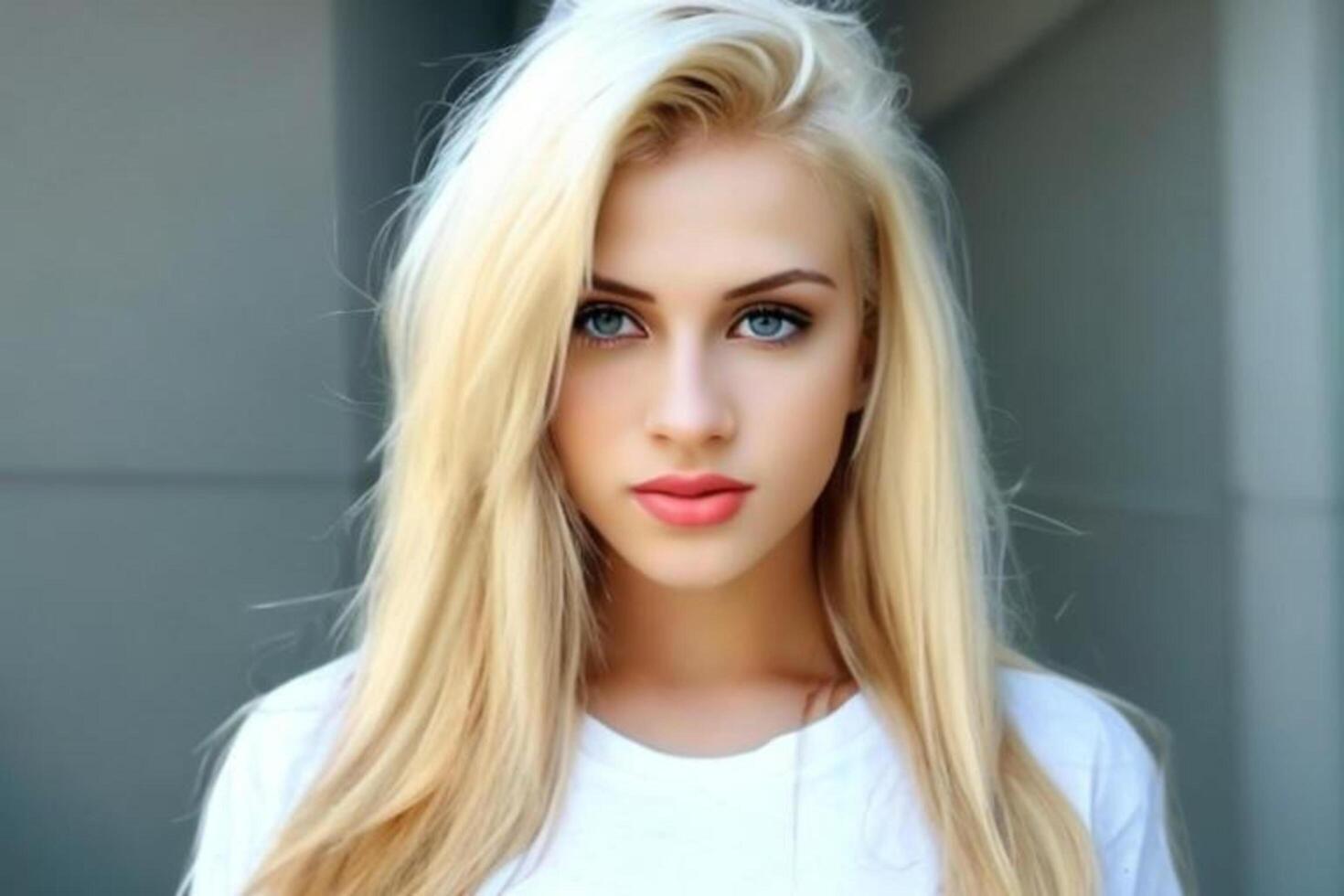 A woman with a white shirt photo