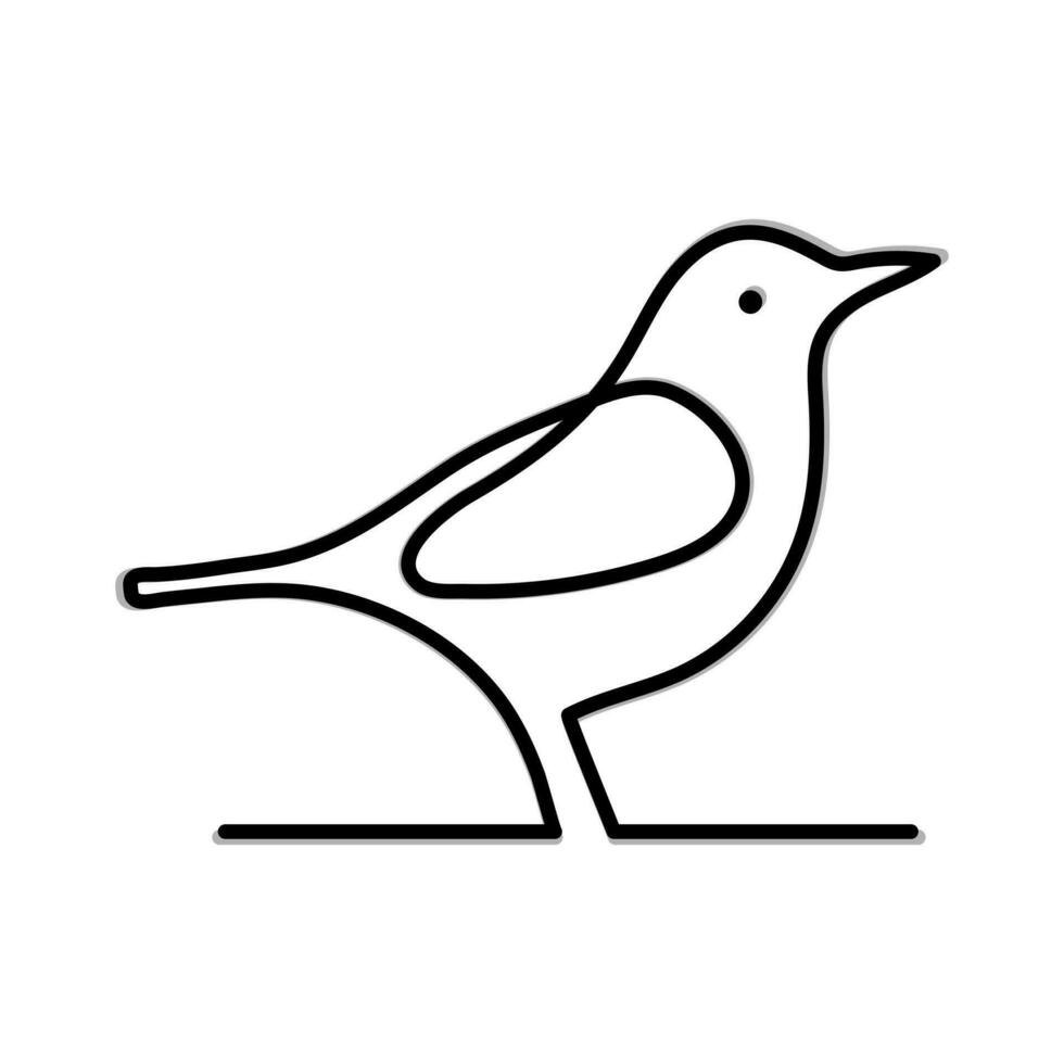 Bird single line Design and line art vector drawing