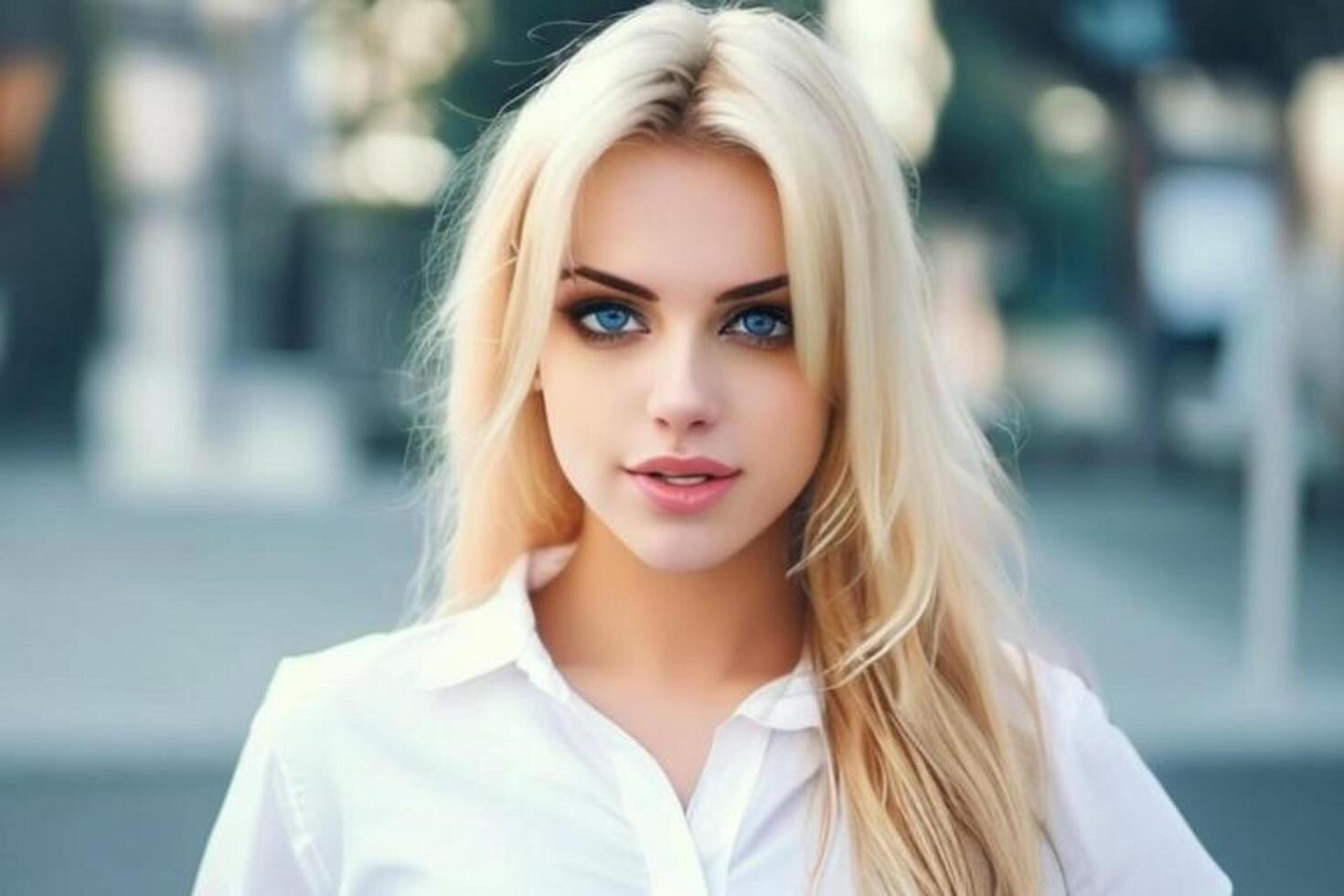 A woman with a white shirt photo
