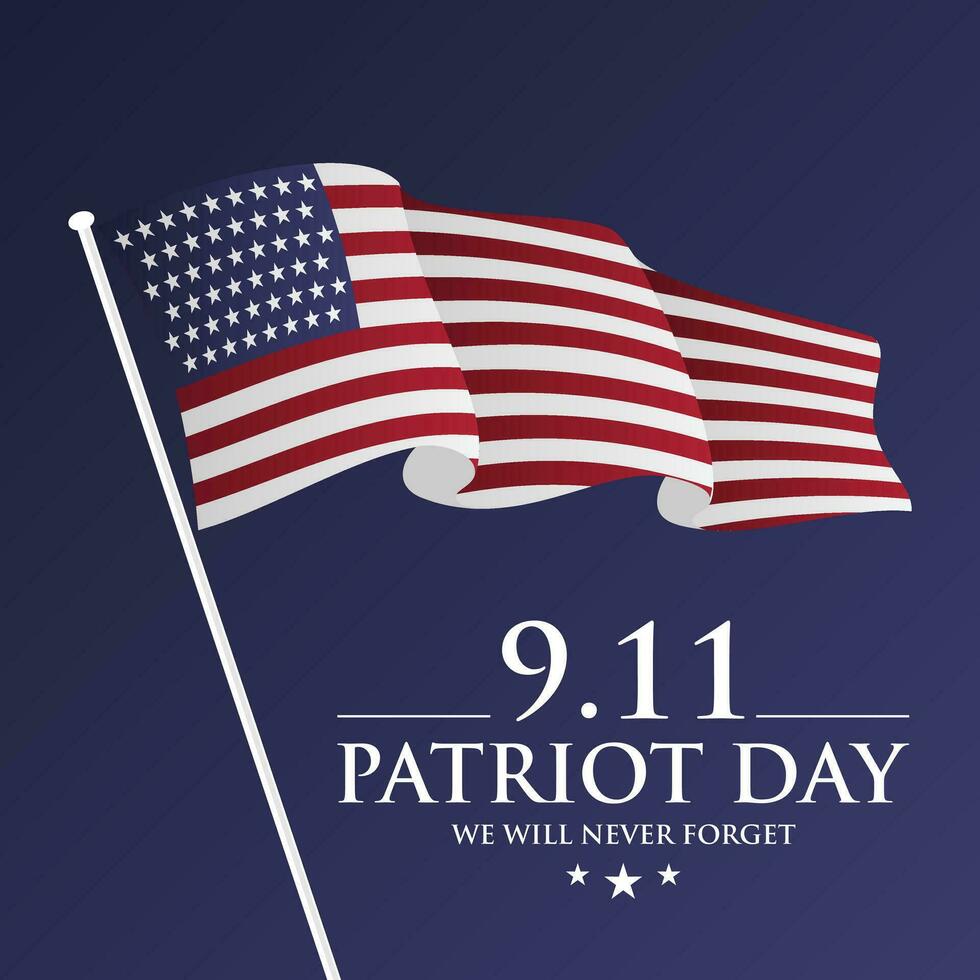 Patriot Day 9 11 USA Background Illustration with flag vector