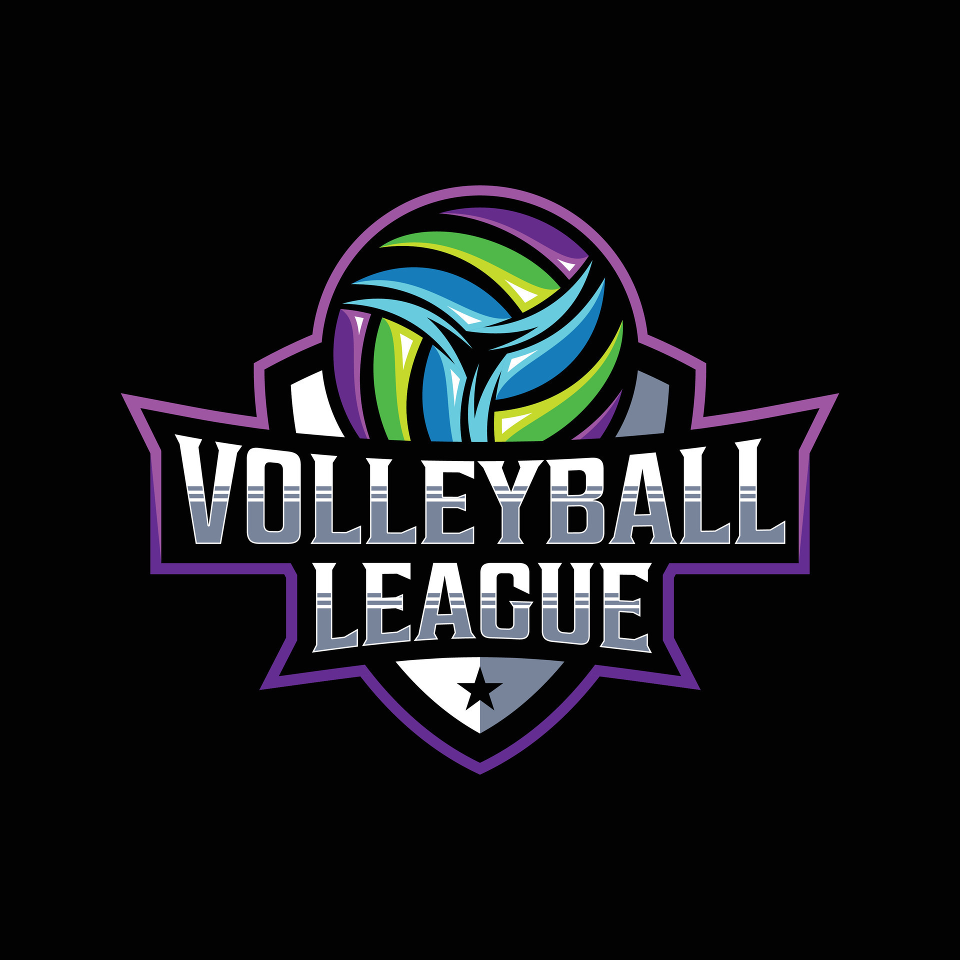 Volleyball League vector mascot esport logo design modern style ...
