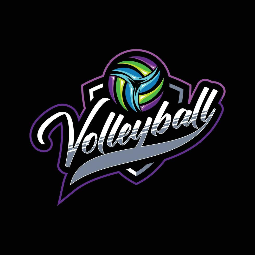 vóleibol vector mascota deporte logo emblema diseño moderno estilo