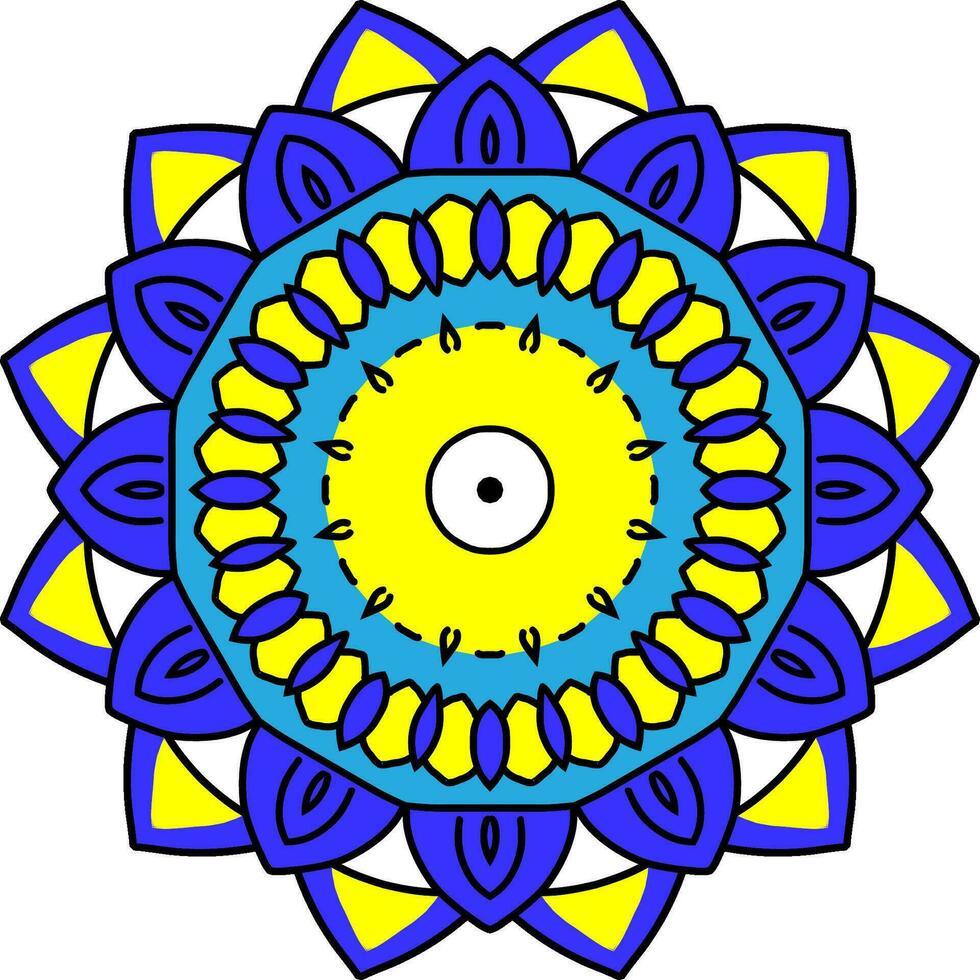 colorful floral mandala art vector