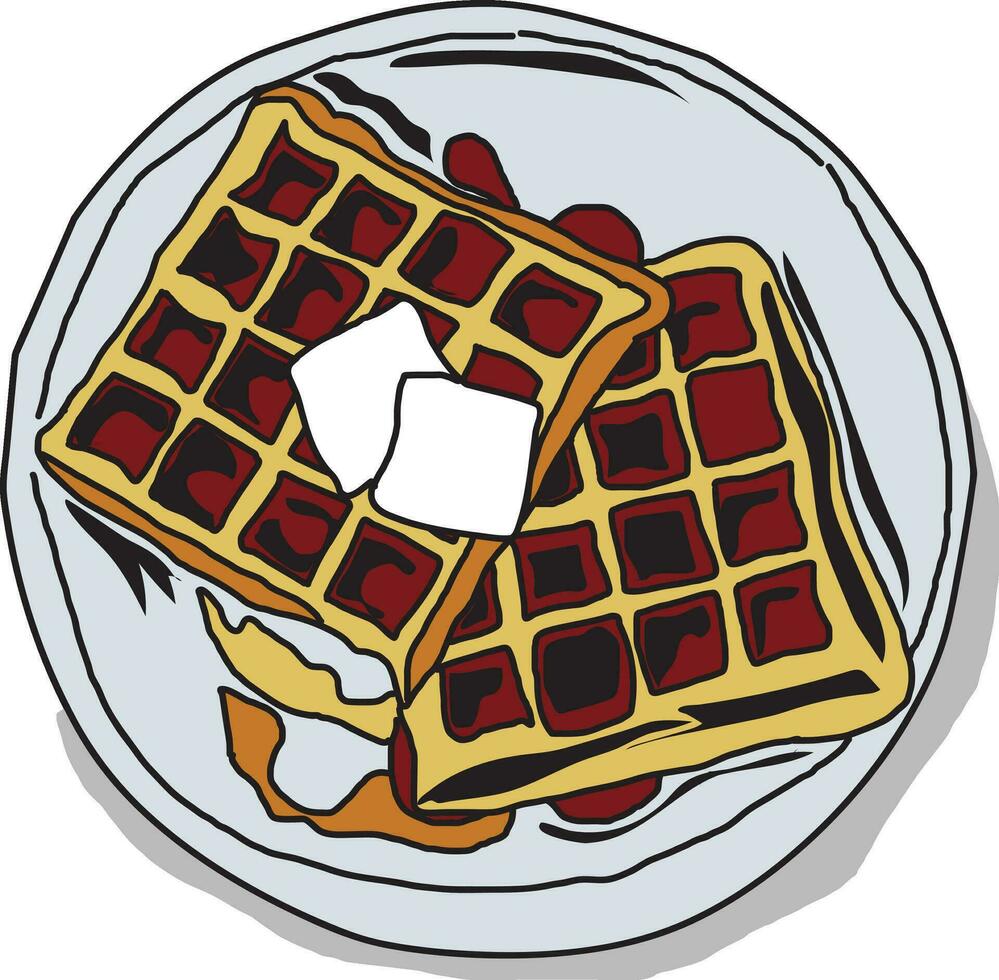 Waffle food vector