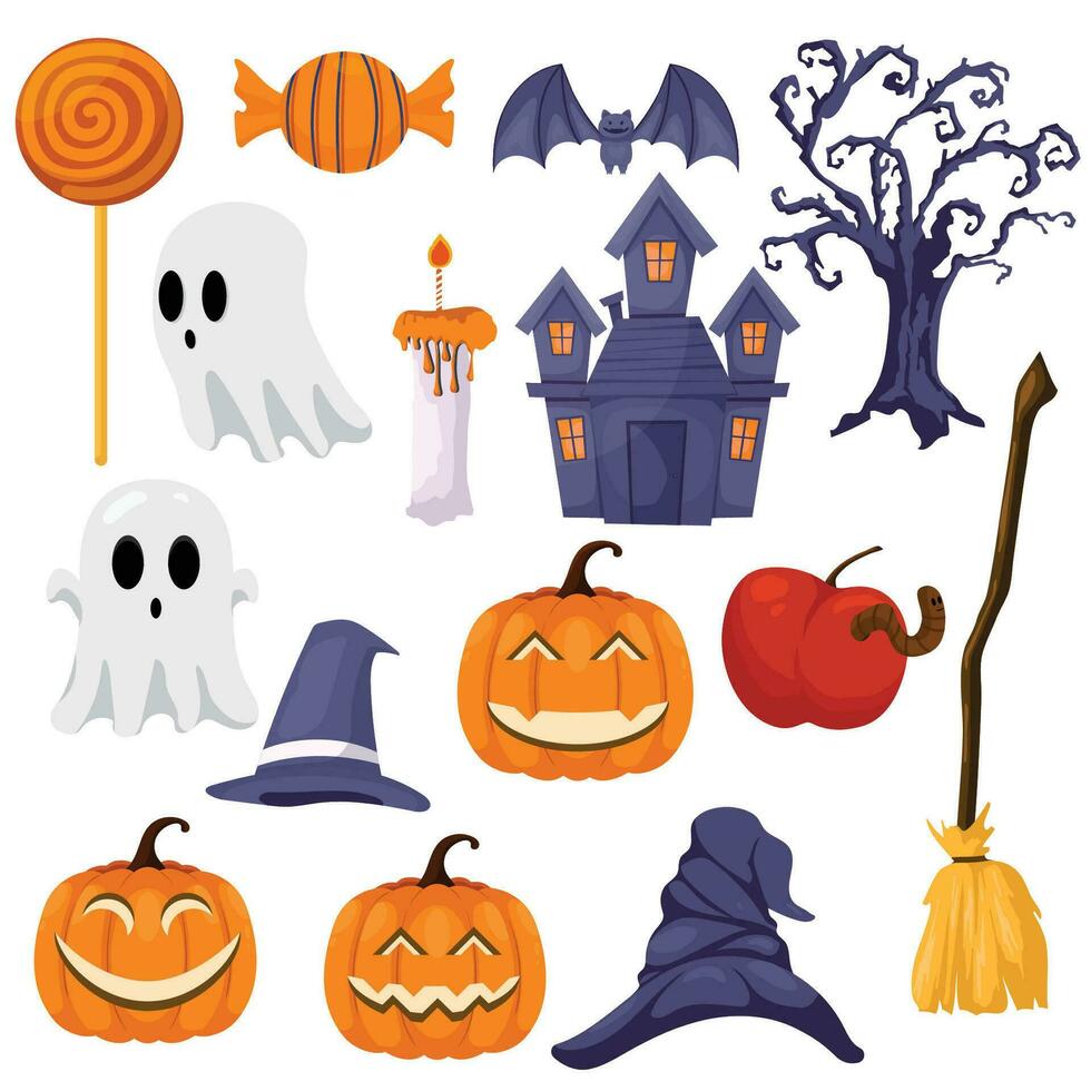 Printset of the element halloween collection vector