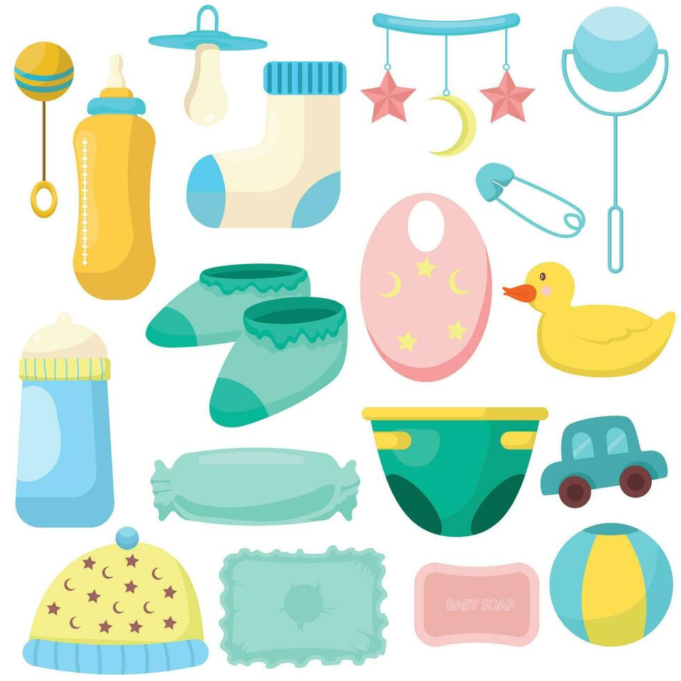 set of the element new baby born collection vector