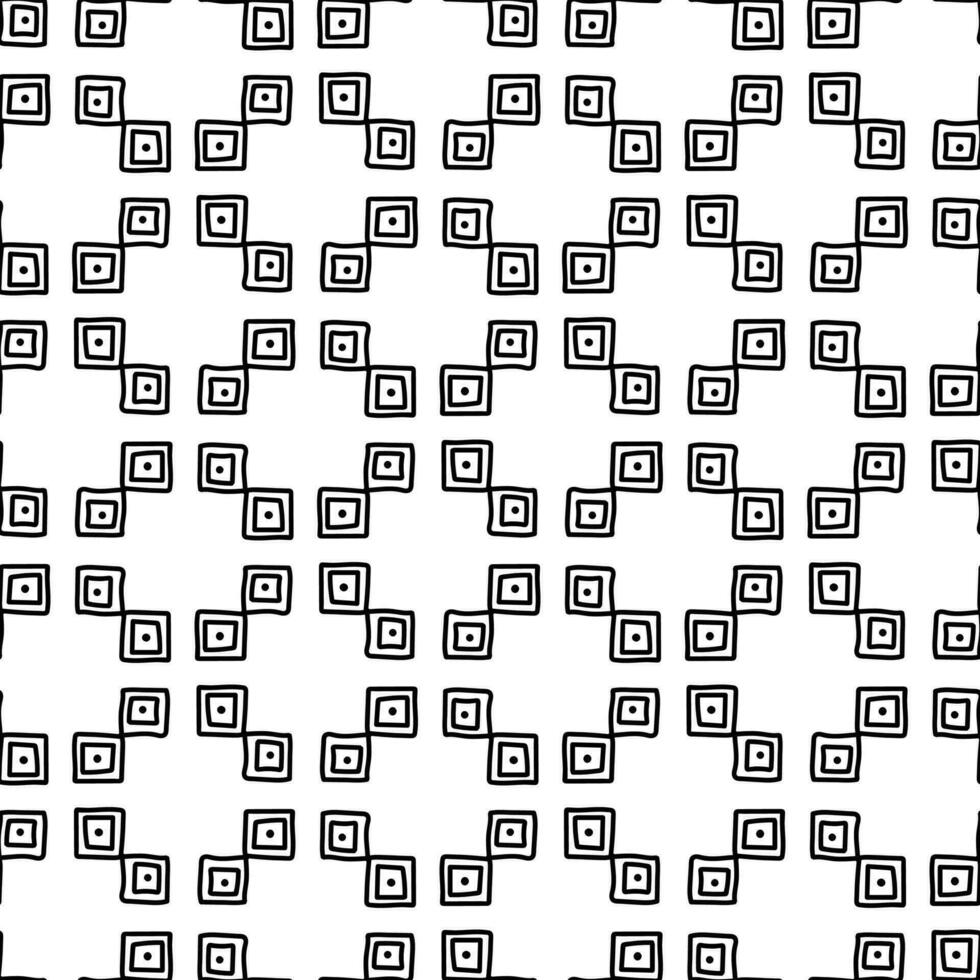 Black and white. Monochrome hand drawn seamless pattern vector