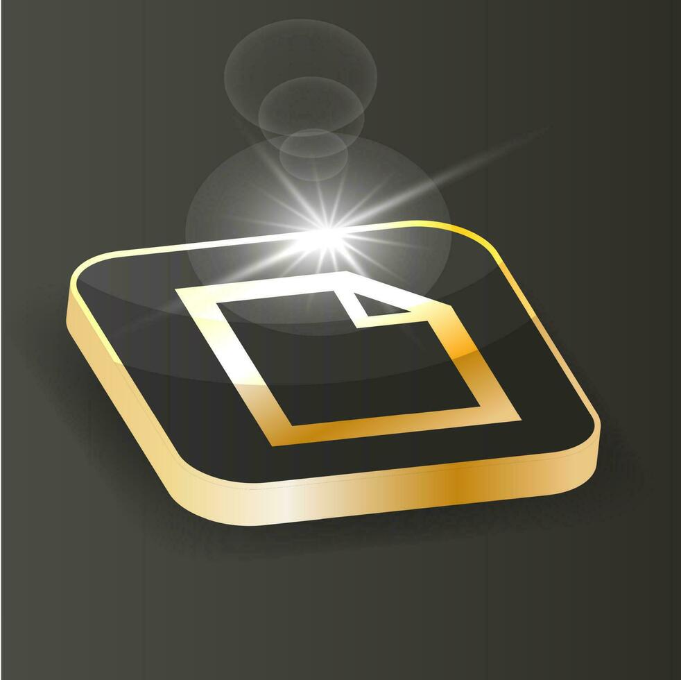 Golden Isometric Doc File Icon vector