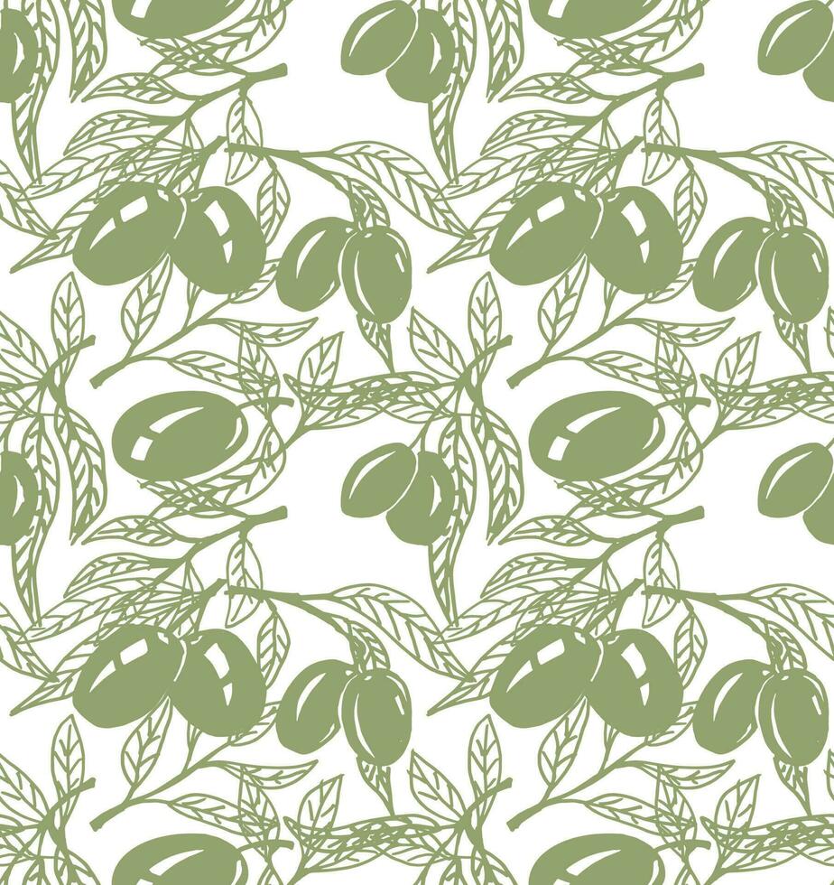 Seamless olive pattern vector