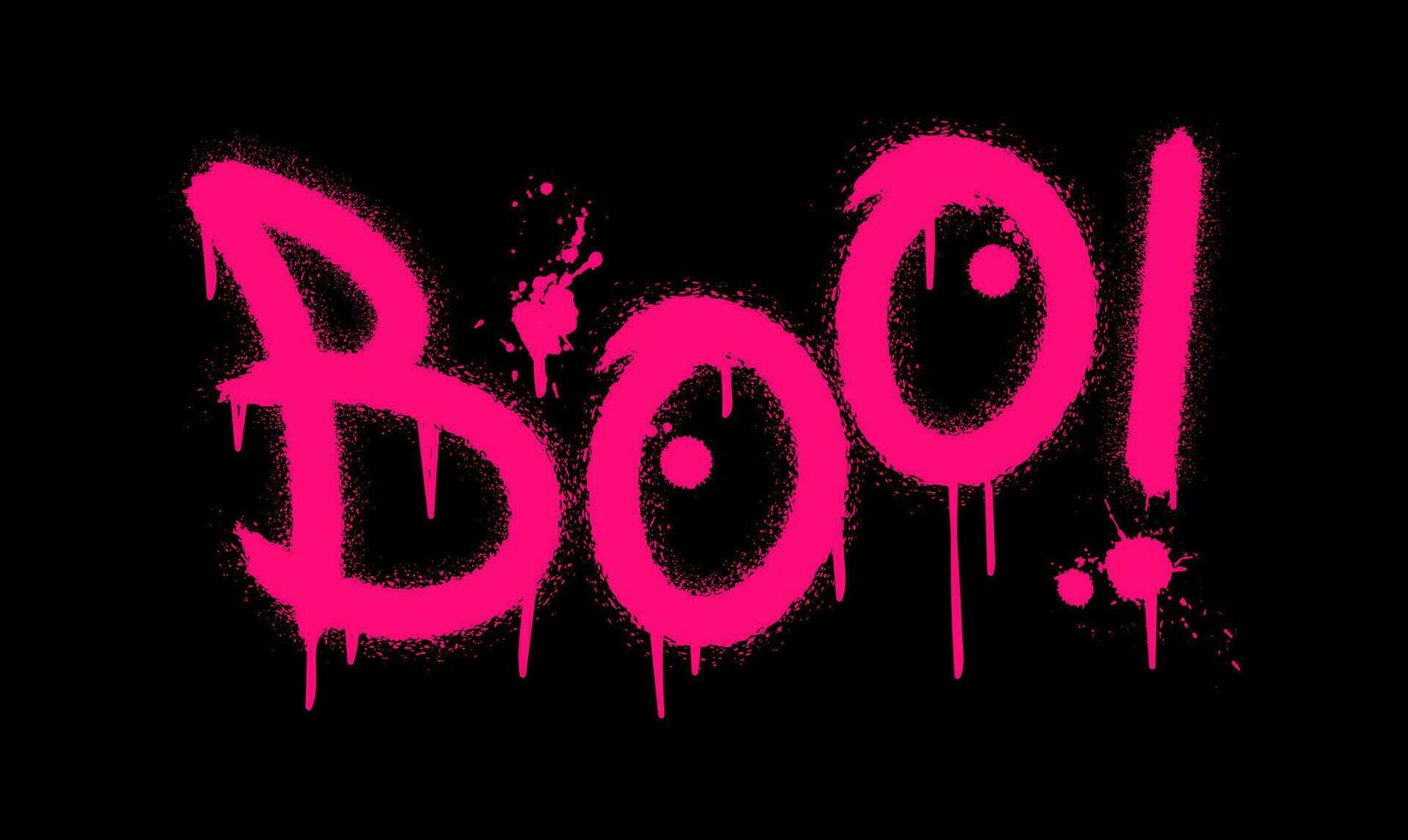 Boo with splash effect and drops. Urban street graffiti style vector