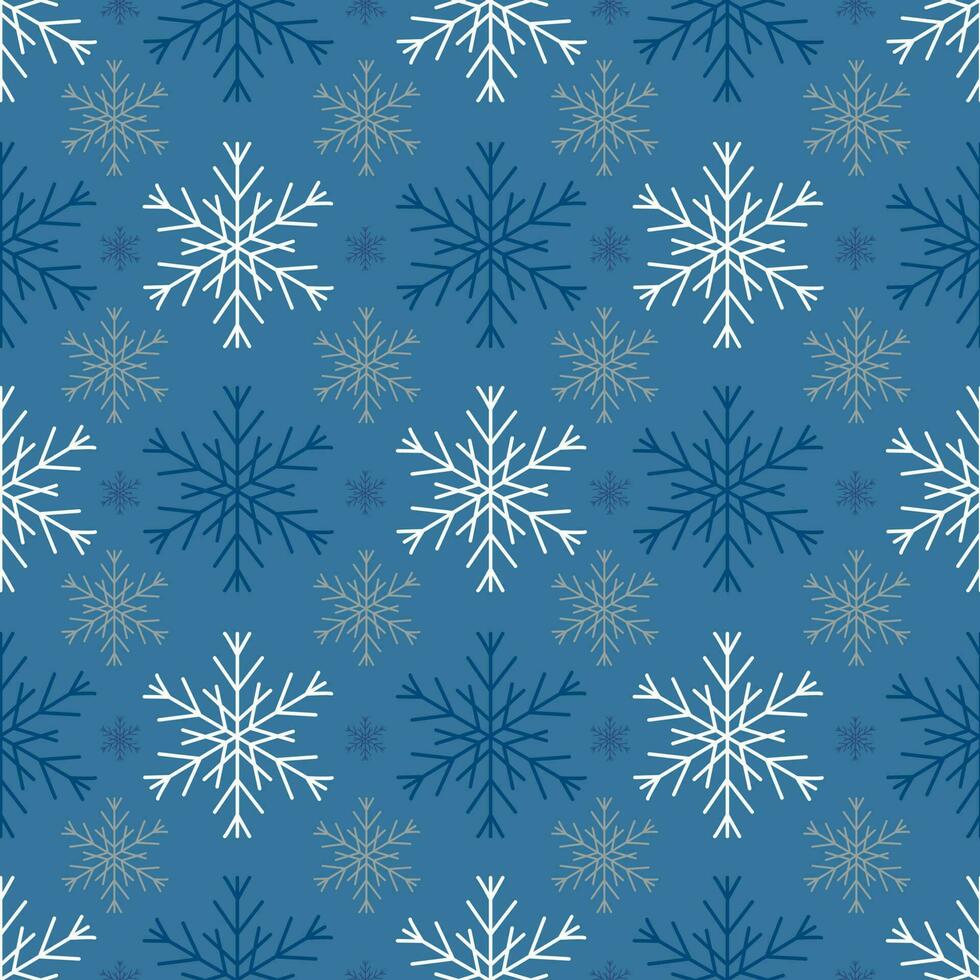 Hand-drawn snowflakes seamless pattern vector