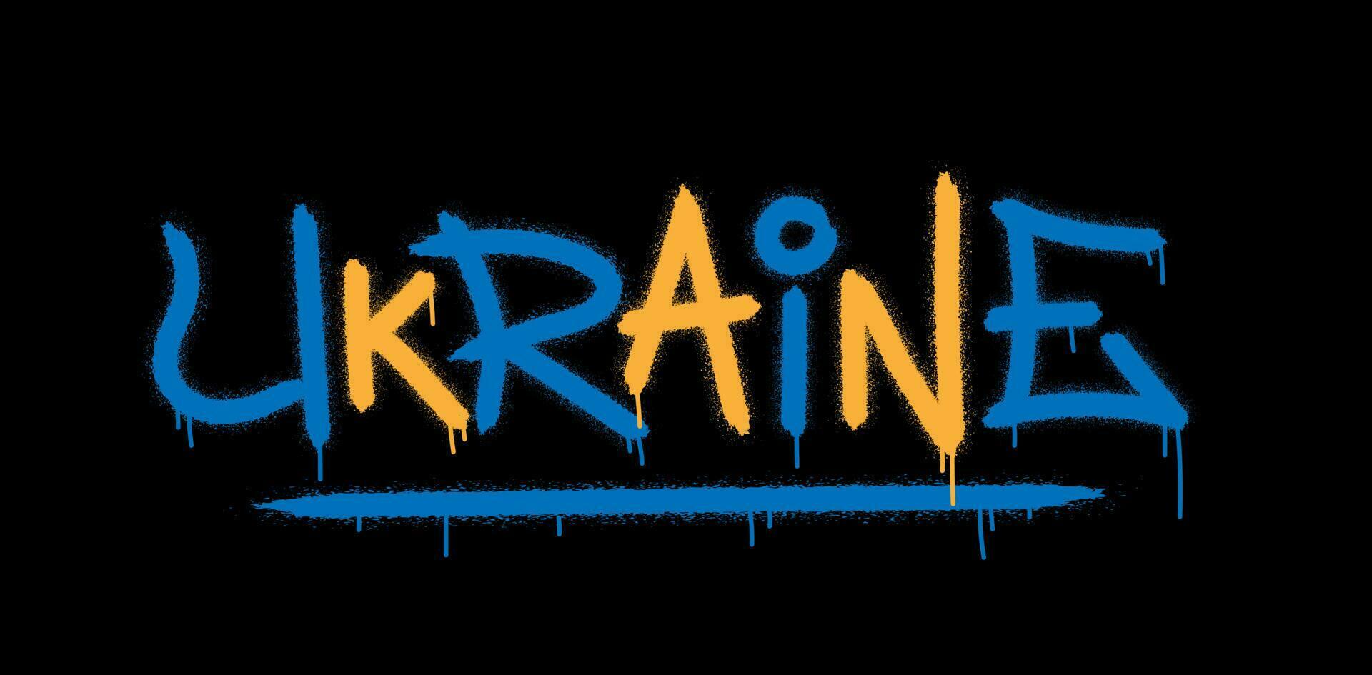 Ukraine. Urban street graffiti style with splash effects and drops in red on white background vector