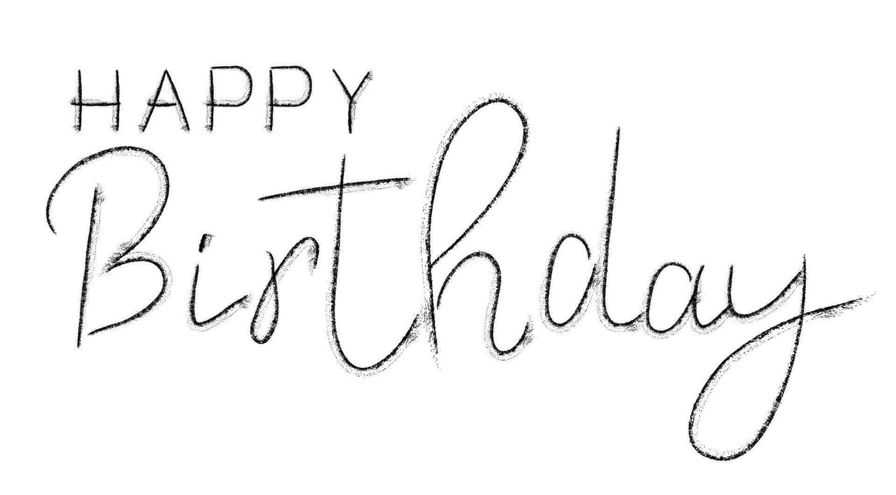 Happy birthday brush hand lettering. Typography vector design for greeting cards and poster