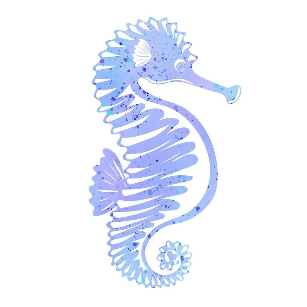 Funny seahorse cartoon. Marine dweller. Concept of sea and ocean life vector