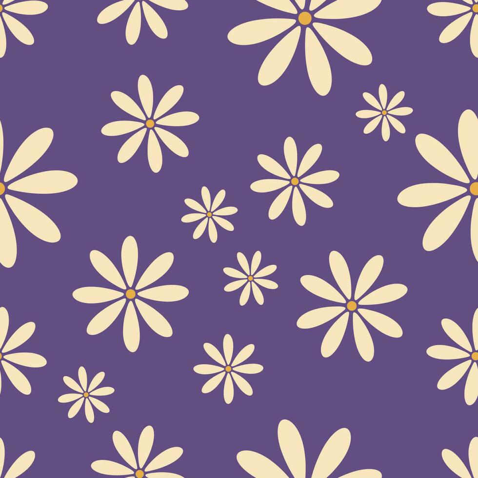 floral sin costura modelo en retro estilo vector