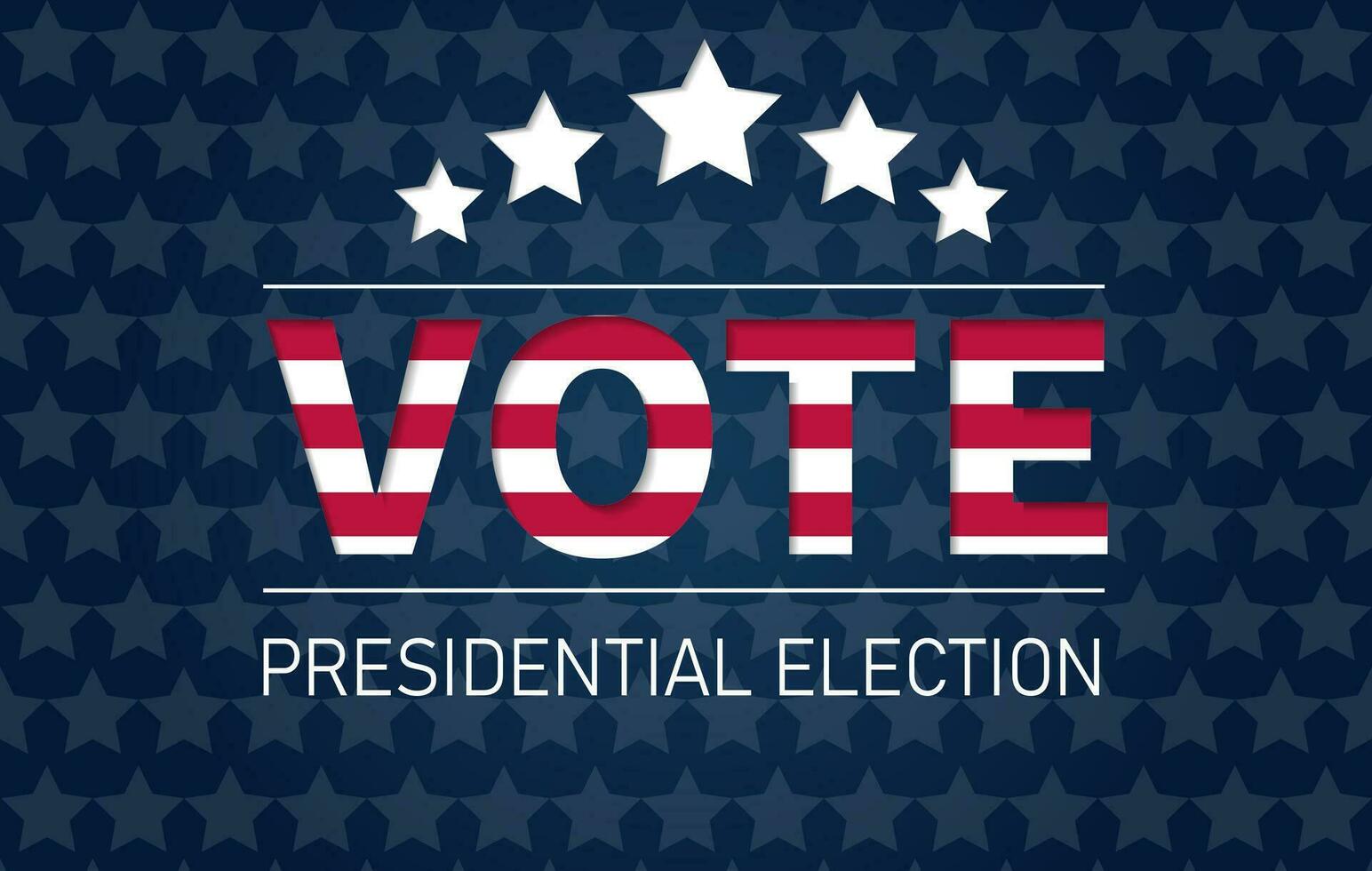 Presidential election in USA. Voting for president banner in paper cut style vector