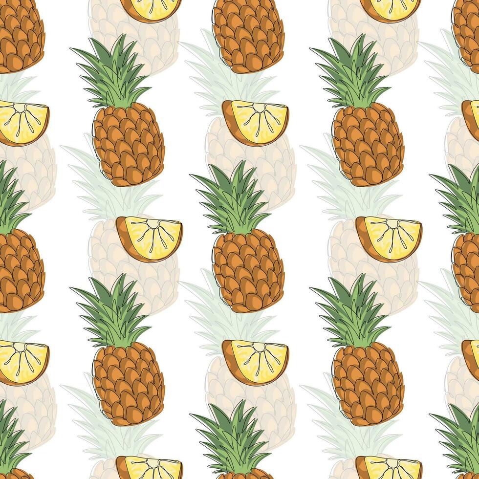 Pineapple seamless pattern vector
