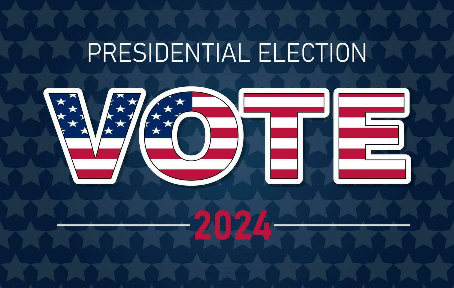 Presidential election in USA. Vote sticker in starly background vector