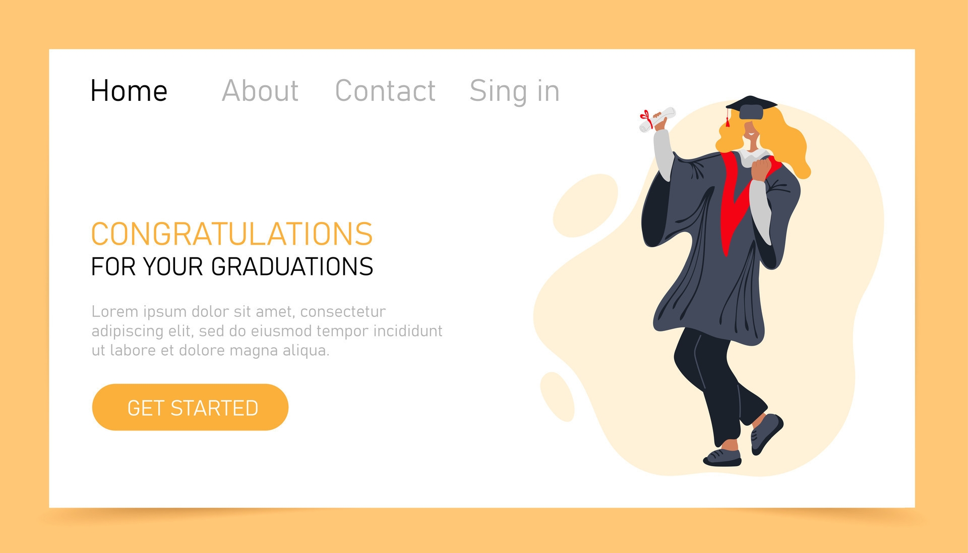 Graduation online web landing page or website template 25754014 Vector Graduation online web landing page or website template 25754014 Vector