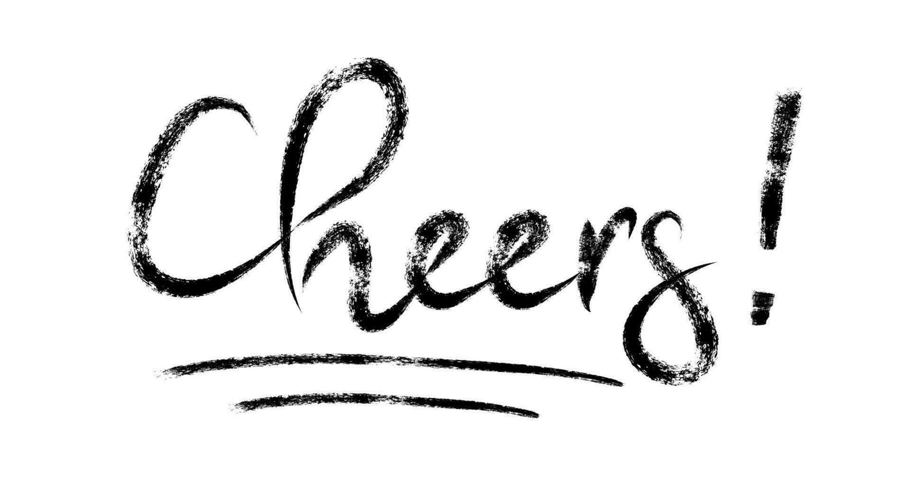 Cheers brush hand lettering. Typography vector design for greeting cards and poster