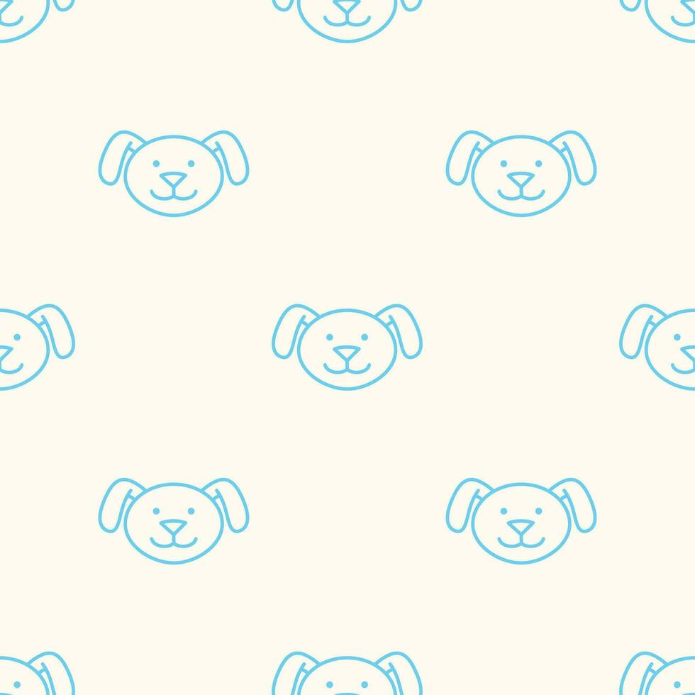 Dog muzzle. Dog character is in doodle style for designing baby clothes. Hand drawn seamless pattern with cute cartoon Dog. Bohemian nursery print. Kids design texture for pajamas. Vector illustration
