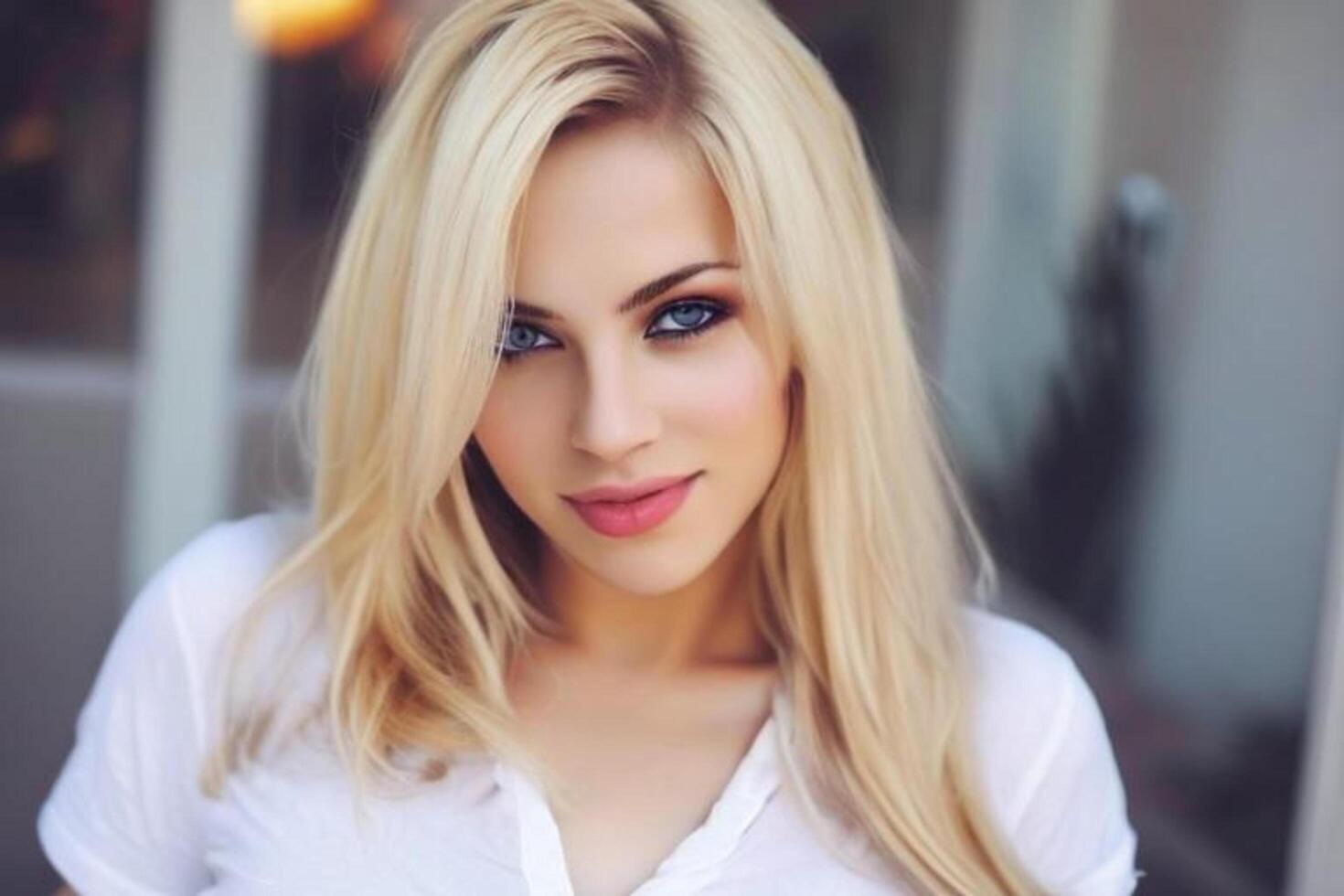 A woman with a white shirt photo